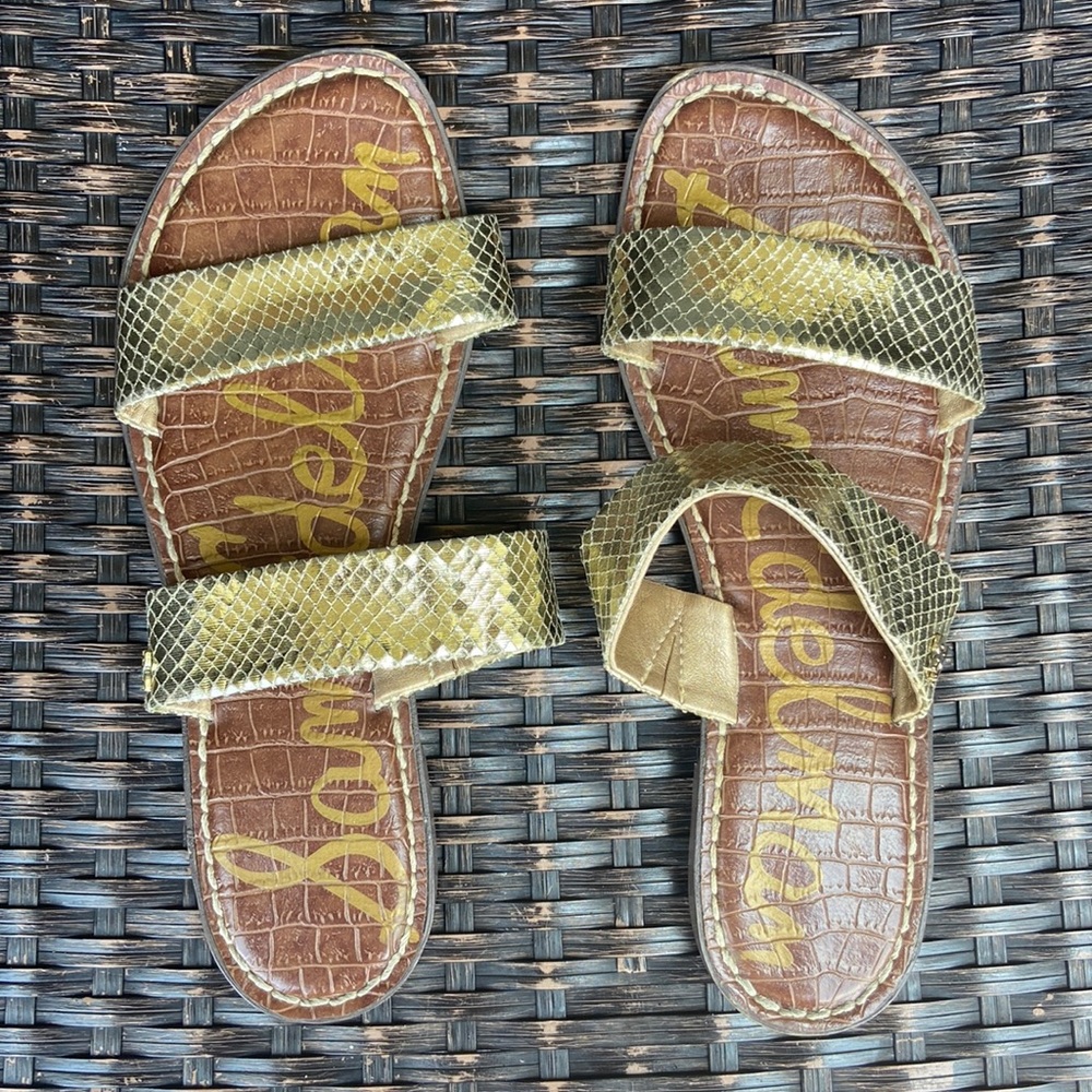 Gold Sam Edelman Sandal Slides
